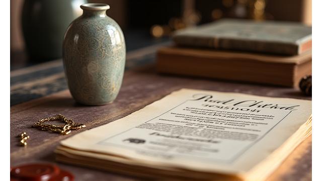 Documenti antichi con sigilli e un certificato di autenticità accanto a una scultura, rappresentando l'autenticazione delle opere d'arte.