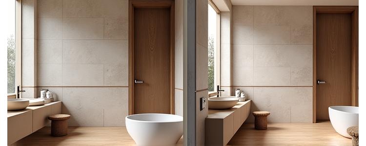 Prima e dopo: un bagno trasformato da comune a lussuosa spa domestica con ceramiche artigianali