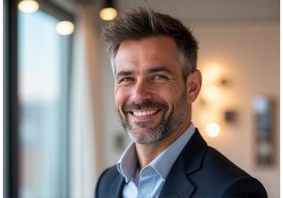 Ritratto di Matteo Ricci, consulente di design, sorridente in un ambiente di home decor