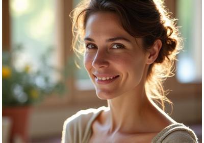 Ritratto gentile di Anna Marino, istruttrice durante un workshop di ceramica