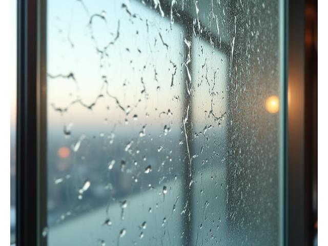 Dettaglio di una porta in vetro scorrevole con un sofisticato motivo inciso in un ambiente di lusso.