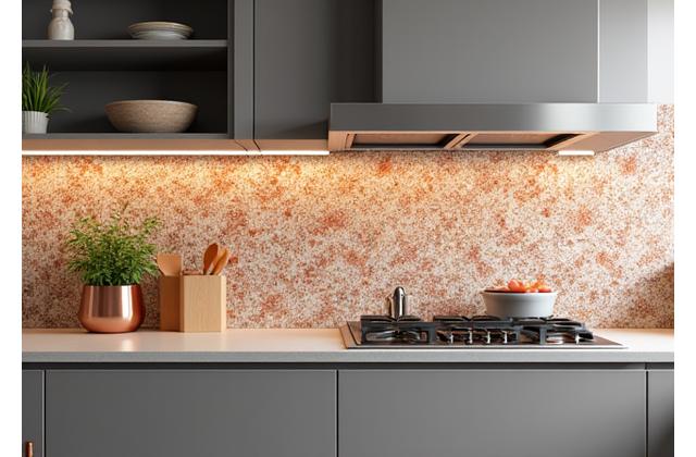 Backsplash di una cucina gourmet con piastrelle personalizzate artigianali