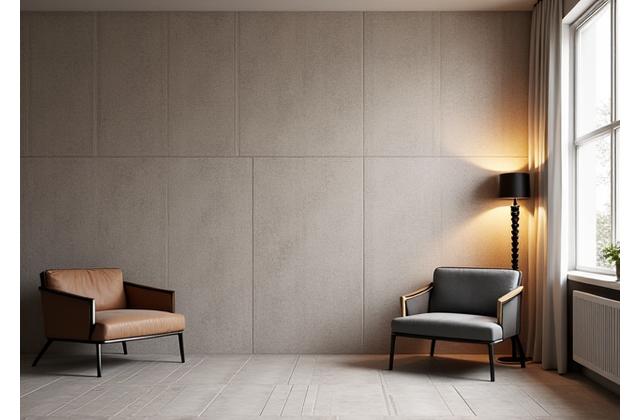 Parete feature in un soggiorno elegante con piastrelle decorative geometriche